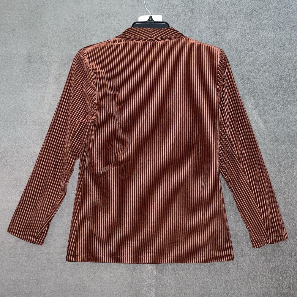 Nasty Gal Blazer Jacket Ribbed Velvet Double Breasted Brown Bronze Size 8 - Picture 11 of 16